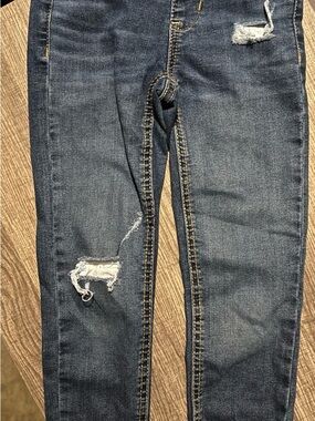 Dark Blue Distressed Kids Jeans